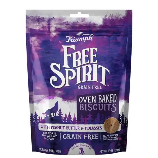 6/12 oz. Triumph Free Spirit Grain Free Peanut Butter/Molasses Biscuits - Health/First Aid